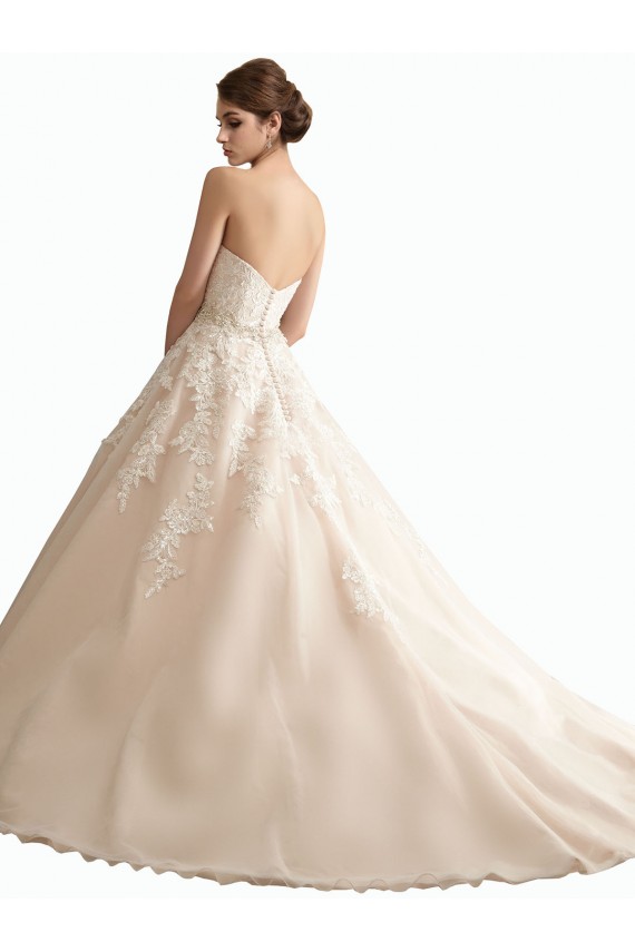 Marfim & Champanhe Decote V Sem Mangas Vestido de Baile Vestidos de Noiva Online