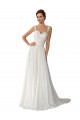Marfim Amor Sem Mangas Linha A Chiffon & Renda Vestidos de Noiva Online