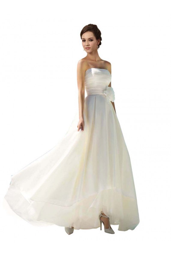 Marfim Sem alças Sem Mangas Linha A Chiffon Vestidos de Noiva Online