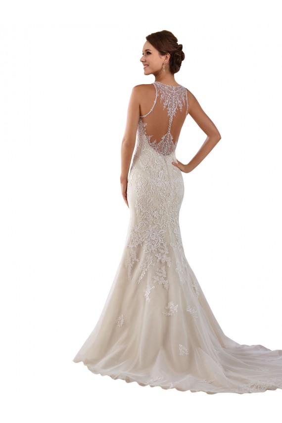 Marfim Amor Sem Mangas Sereia Renda Longo Vestidos de Noiva Online