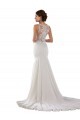 Marfim Amor Sem Mangas Sereia Renda & Crepe Esticado Longo Vestidos de Noiva Online