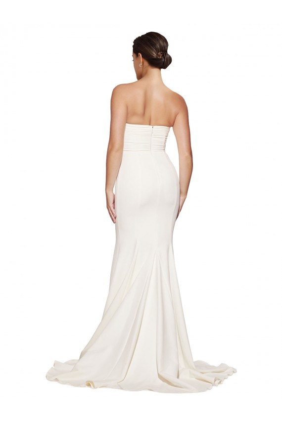 Marfim Sem alças Sem Mangas Lombar Sereia Vestidos de Madrinha / Vestidos de Noite / Vestidos de Festa Online