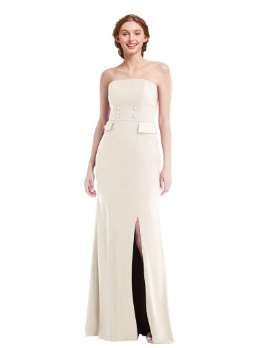 Marfim Sem alças Sem Mangas Trombeta Vestidos de Madrinha / Vestidos de Festa Online