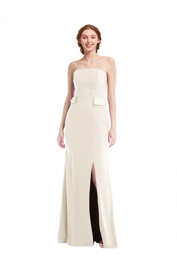 Marfim Sem alças Sem Mangas Trombeta Vestidos de Madrinha / Vestidos de Festa Online
