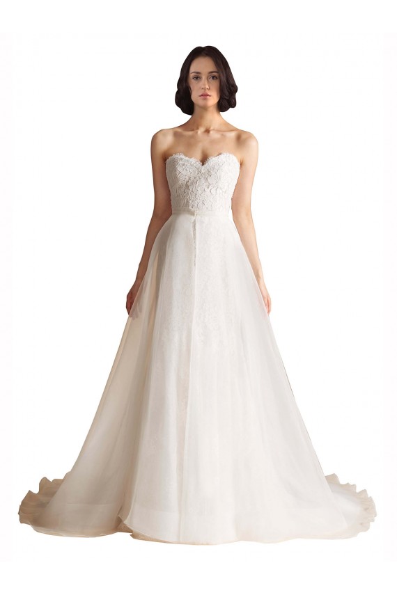 Marfim Amor Sem Mangas Lombar Linha A Longo Vestidos de Noiva Online