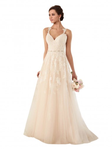 Marfim Amor Sem Mangas Linha A Vestido de Noiva Online