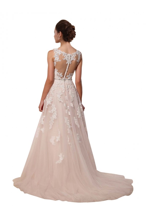 Marfim Amor Sem Mangas Linha A Vestido de Noiva Online