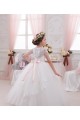 Marfim Amor Sem Mangas Vestido de Baile Vestidos para Meninas de Flores Online