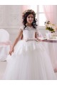 Marfim Amor Sem Mangas Vestido de Baile Longo Tule & Renda Vestidos para Meninas de Flores Online