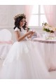 Marfim Amor Sem Mangas Vestido de Baile Longo Tule & Renda Vestidos para Meninas de Flores Online
