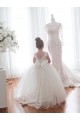 Marfim Barco Sem Mangas Vestido de Baile Vestidos para Meninas de Flores Online
