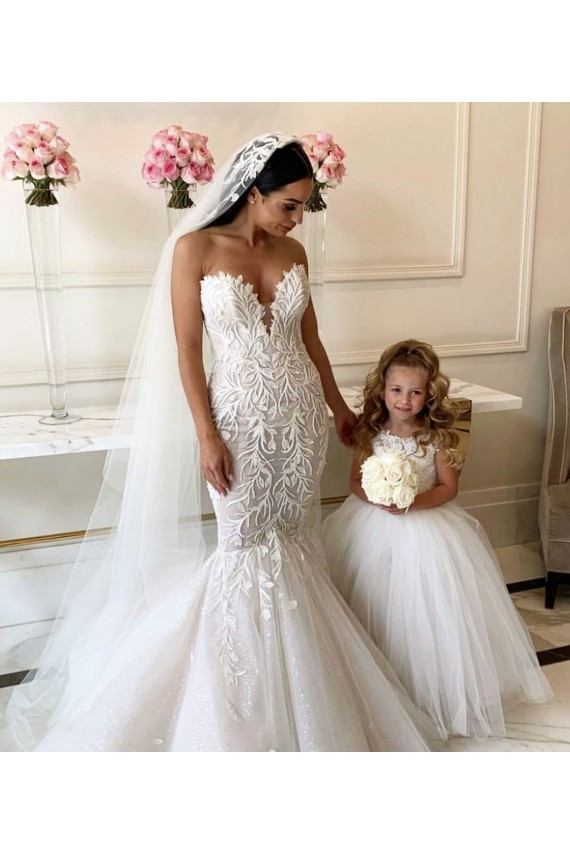 Marfim Barco Sem Mangas Vestido de Baile Vestidos para Meninas de Flores Online