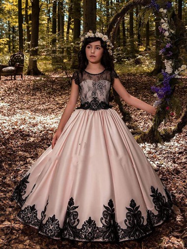 Marfim Amor Sem Mangas Vestido de Baile Longo Vestidos para Meninas de Flores Online