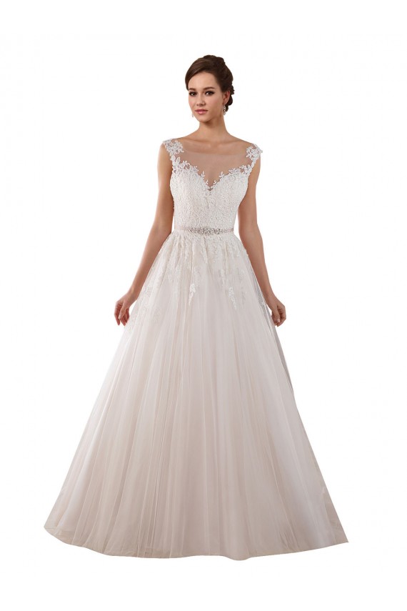 Marfim Amor Sem Mangas Buraco da fechadura Vestido de Baile Longo Vestidos de Noiva Online