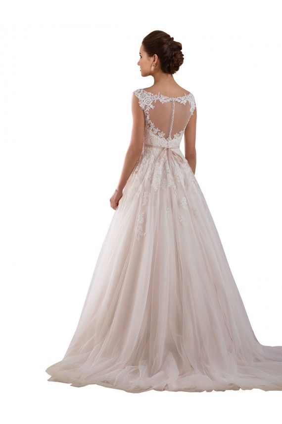 Marfim Amor Sem Mangas Buraco da fechadura Vestido de Baile Longo Vestidos de Noiva Online