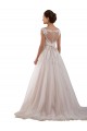 Marfim Amor Sem Mangas Buraco da fechadura Vestido de Baile Longo Vestidos de Noiva Online
