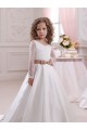 Marfim Decote V Mangas Compridas Vestido de Baile Vestidos para Meninas de Flores Online