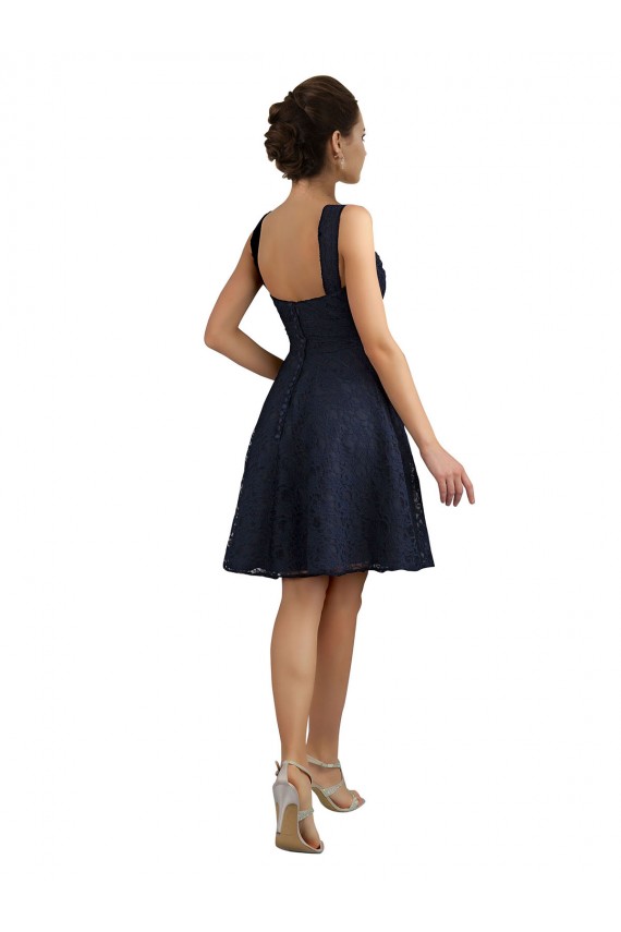 Marinha Negra Amor Sem Mangas Linha A Vestidos de Madrinha / Vestidos de Cocktail Online