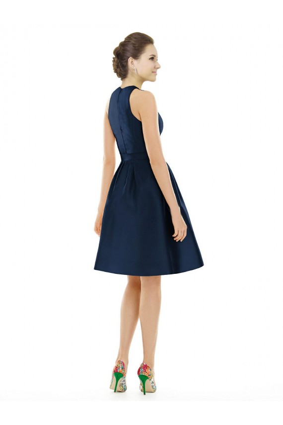Marinha Negra Cabeçada Sem Mangas Linha A Vestidos de Madrinha / Vestidos de Cocktail / Vestidos de Homecoming Online