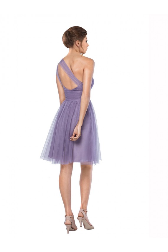 Melancia Um Ombro Sem Mangas Linha A Vestidos de Madrinha Online