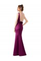 Merlot Barco Sem Mangas Abrir de volta Bainha Vestidos de Madrinha / Vestidos de Noite / Vestidos de Festa Online