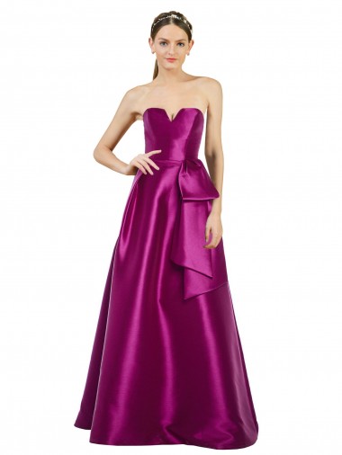 Merlot Decote V Sem Mangas Linha A Vestidos de Madrinha / Vestidos de Festa Online