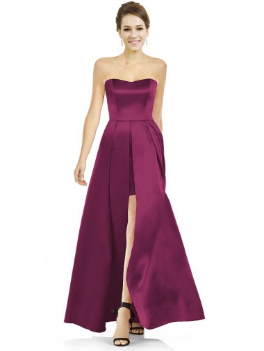 Merlot Sem alças Sem Mangas Linha A Vestidos de Madrinha Online