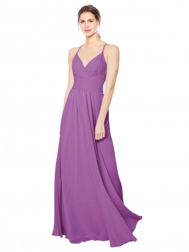 Narciso Amor Sem Mangas Criss Cruz Linha A Vestidos de Madrinha Online