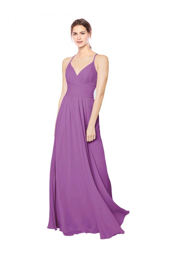 Narciso Amor Sem Mangas Criss Cruz Linha A Vestidos de Madrinha Online