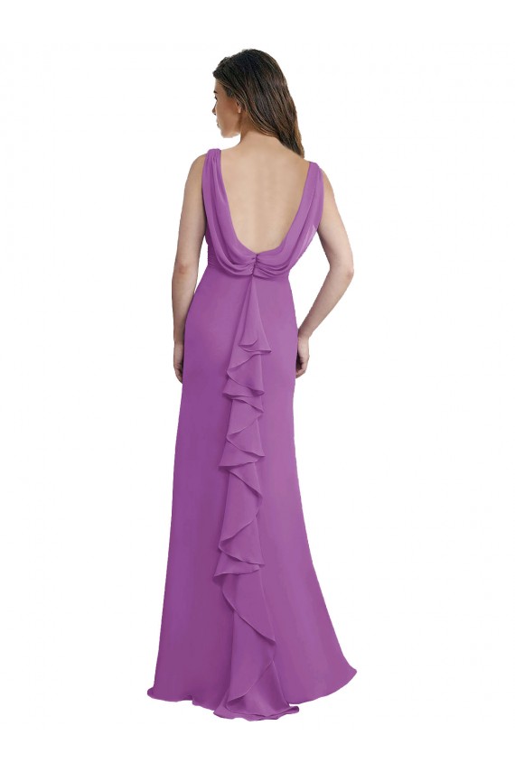 Narciso Decote V Sem Mangas Lombar Linha A Vestidos de Madrinha Online