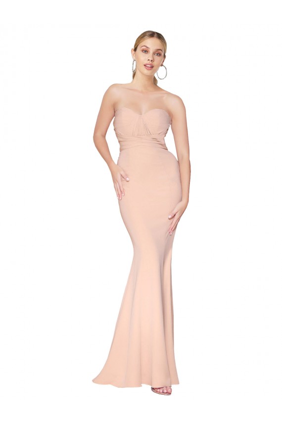 Nu Decote Alto Sem Mangas Sereia Longo Vestidos de Madrinha / Vestidos de Noite / Vestidos de Festa Online