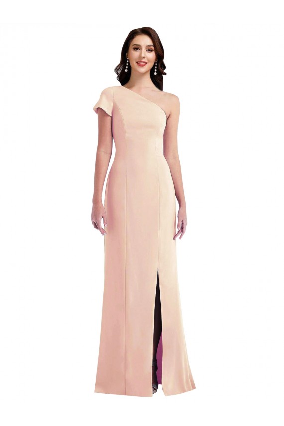 Nu Um Ombro Mangas Curtas Trombeta Vestidos de Madrinha / Vestidos de Noite / Vestidos de Festa Online