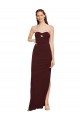 Ouro Borgonha Sem alças Sem Mangas Bainha Vestidos de Madrinha / Vestidos de Noite / Vestidos de Festa Online