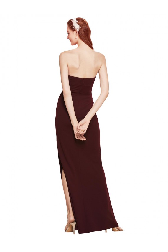 Ouro Borgonha Sem alças Sem Mangas Bainha Vestidos de Madrinha / Vestidos de Noite / Vestidos de Festa Online