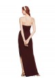 Ouro Borgonha Sem alças Sem Mangas Bainha Vestidos de Madrinha / Vestidos de Noite / Vestidos de Festa Online