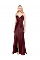 Ouro Borgonha Decote V Sem Mangas Linha A Vestidos de Madrinha / Vestidos de Noite / Vestidos de Festa Online