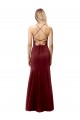 Ouro Borgonha Decote Alto Sem Mangas Criss Cruz Sereia Vestidos de Madrinha / Vestidos de Noite / Vestidos de Festa Online
