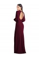 Ouro Borgonha Barco Mangas Bufantes Abrir de volta Trombeta Vestidos de Madrinha / Vestidos de Noite / Vestidos de Festa Online
