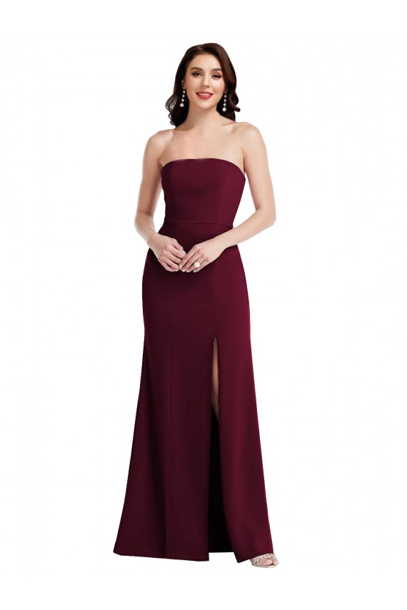 Ouro Borgonha Sem alças Sem Mangas Trombeta Vestidos de Madrinha / Vestidos de Festa Online
