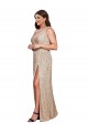 Ouro Decote V Sem Mangas Linha A Vestidos de Madrinha / Vestidos de Noite / Vestidos de Festa Online