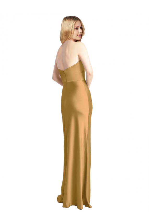 Ouro Sem alças Sem Mangas Linha A Vestidos de Madrinha / Vestidos de Noite / Vestidos de Festa Online