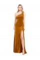Ouro Um Ombro Sem Mangas Linha A Vestidos de Madrinha / Vestidos de Noite / Vestidos de Festa Online