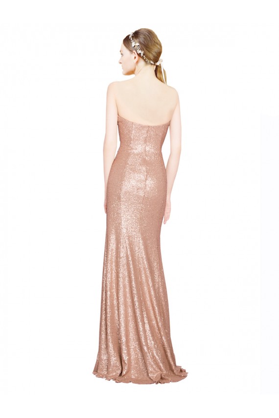 Ouro Rosa Amor Sem Mangas Lombar Linha A Vestidos de Madrinha / Vestidos de Noite / Vestidos de Festa Online