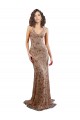 Ouro Rosa Decote Alto Sem Mangas Abrir de volta Sereia Vestidos de Madrinha / Vestidos de Noite / Vestidos de Festa Online