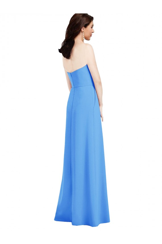 Pavão Azul Sem alças Sem Mangas Lombar Trombeta Vestidos de Madrinha / Vestidos de Festa Online