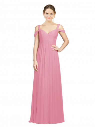 Pele Rosa Amor Sem Mangas Linha A Vestidos de Madrinha Online