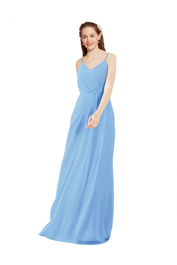 Pervinca Decote V Sem Mangas Lombar Bainha Vestidos de Madrinha Online