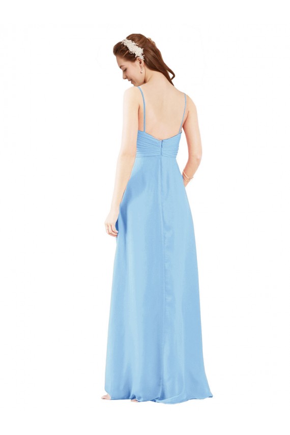 Pervinca Decote V Sem Mangas Lombar Bainha Vestidos de Madrinha Online