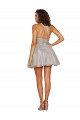 Prata Cabeçada Sem Mangas Criss Cruz Linha A Vestidos de Madrinha / Vestidos de Cocktail / Vestidos de Homecoming Online