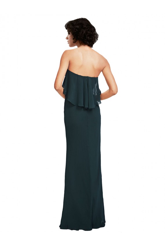 Preto Sem alças Sem Mangas Bainha Vestidos de Madrinha Online